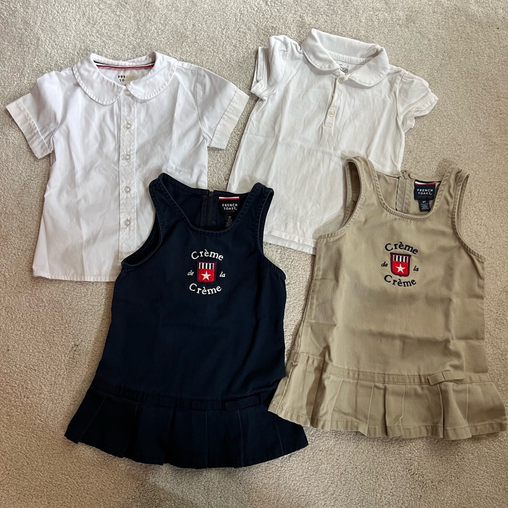 Crème de la Crème Girl 2T Jumpers & Tops - Navy, Khaki, White